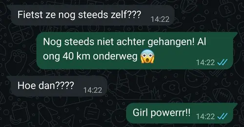 Screenshot van het Whatsapp gesprek tussen de verblufte ouders
